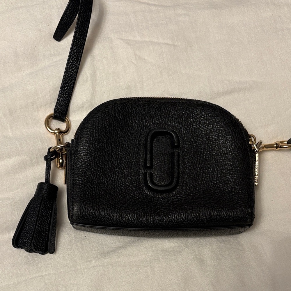 Marc Jacobs Black Leather Wristlet Clutch